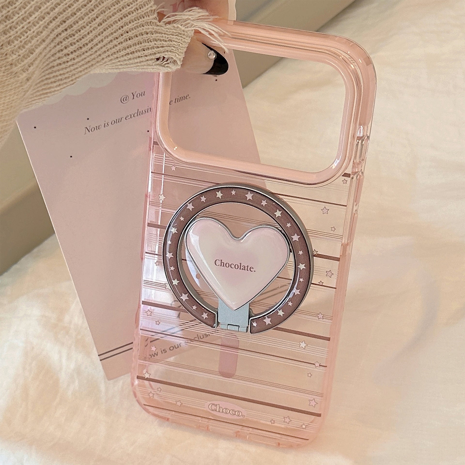 Elevate Your Style with Our Magnetic Holder for Pink-Brown Striped Phone Cases
